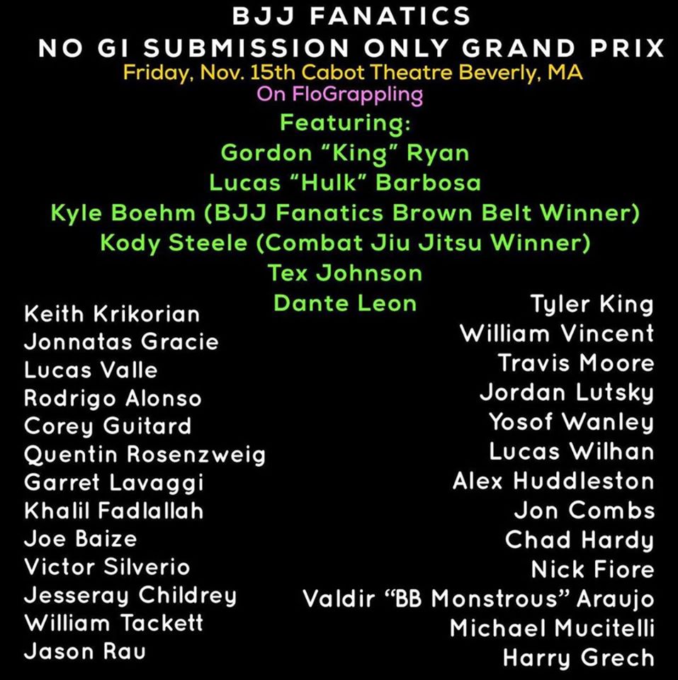 The Excitement Builds for the BJJ Fanatics Submission Only Grand Prix This Friday!