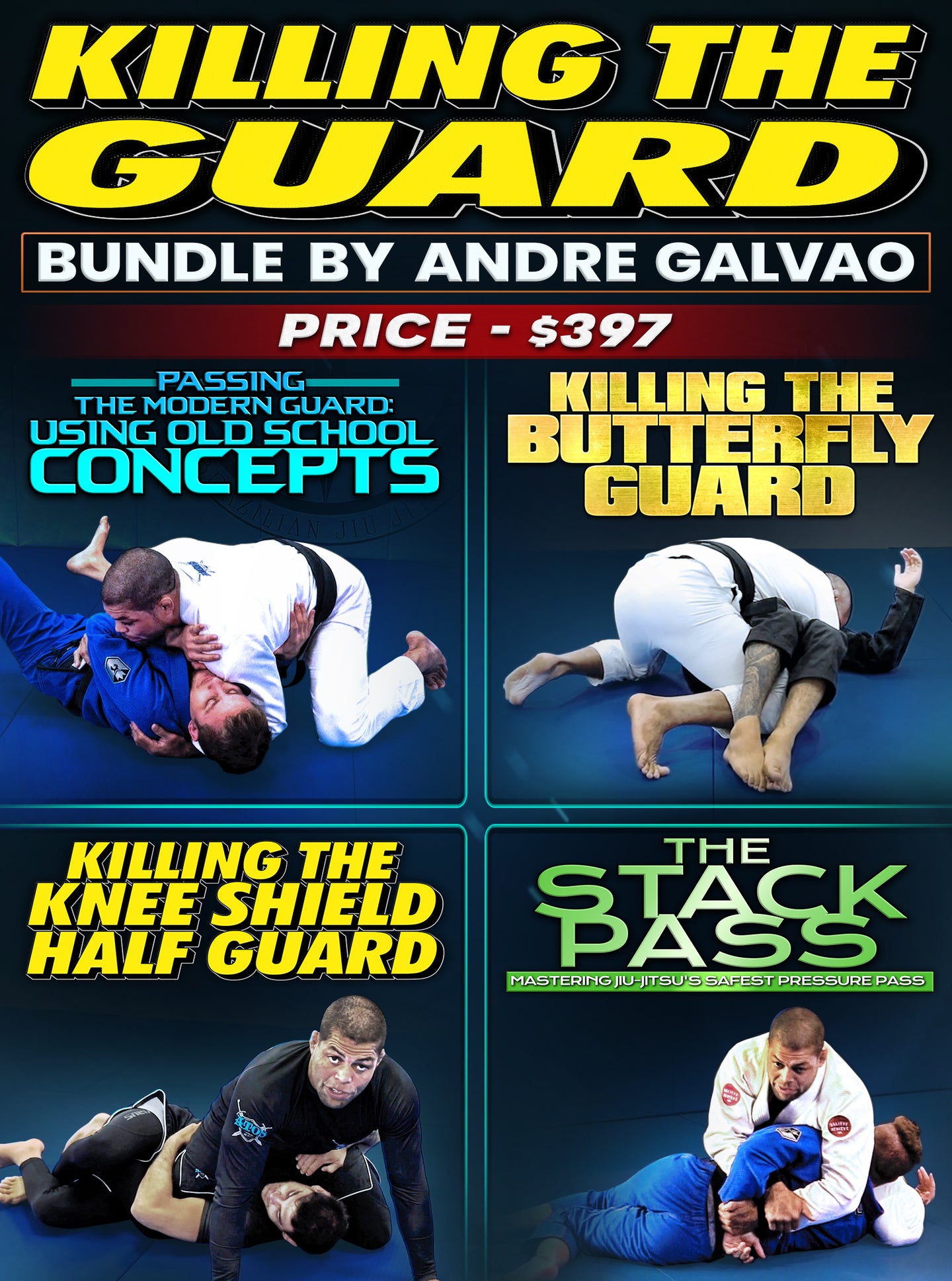 Killing The Guard Bundle by Andre Galvao - BJJ Fanatics